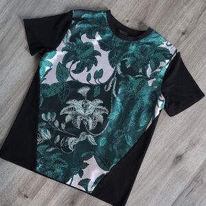 Ted Baker Floral Black and Green T-Shirt